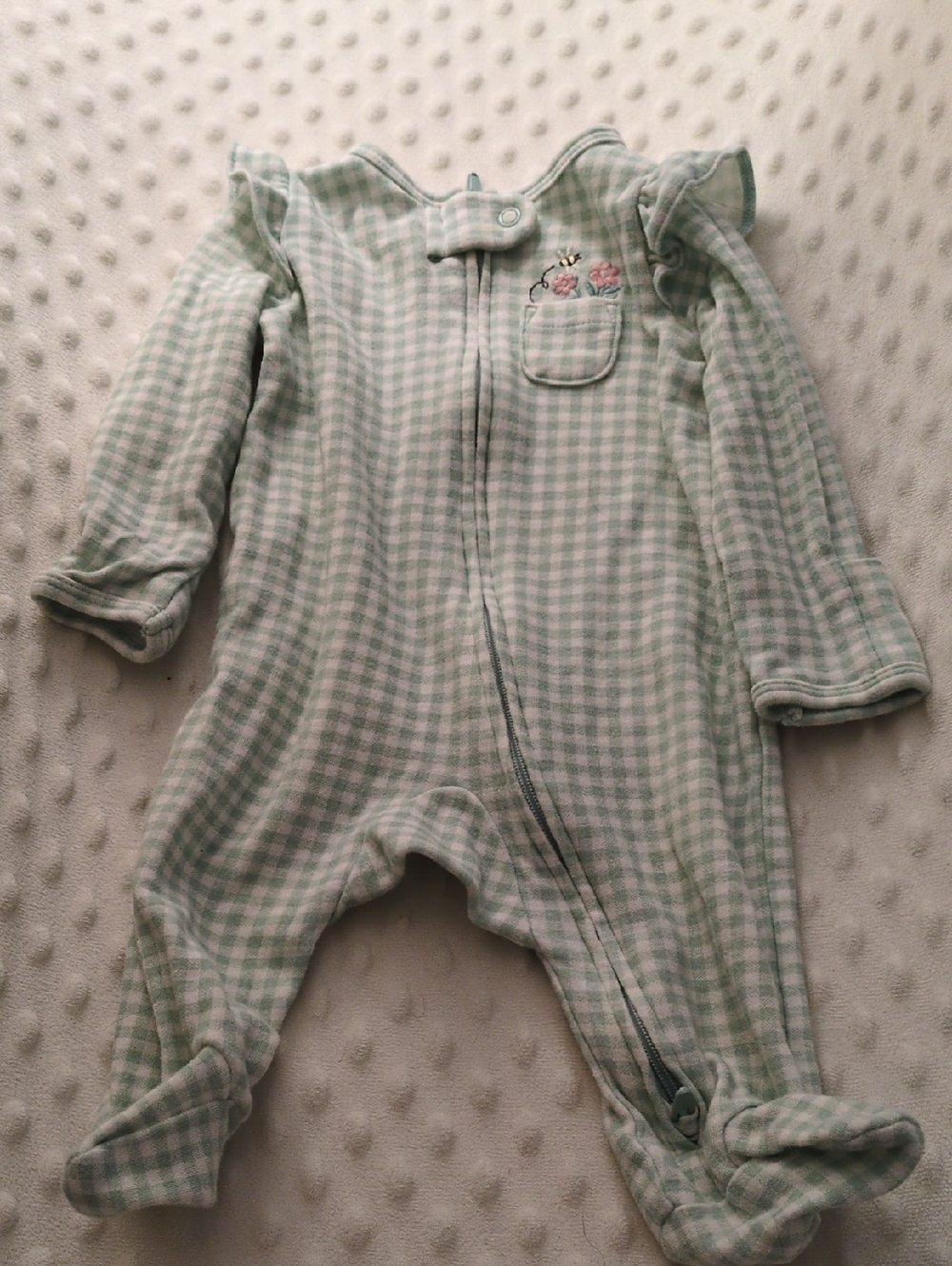 Carter's Mint Gingham Footed One-Piece, 3m